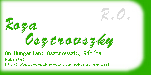 roza osztrovszky business card